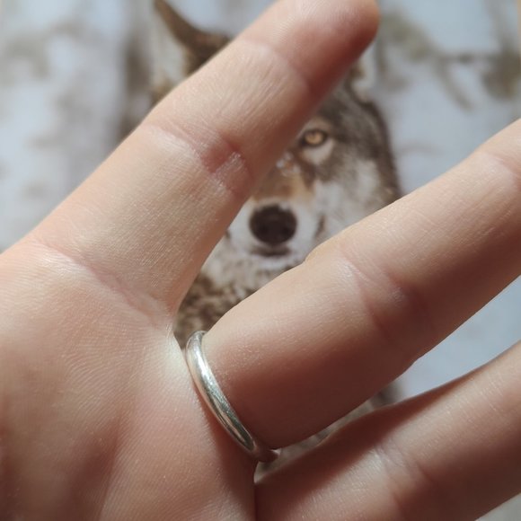 Native Hopi Wolf Sterling Ring - Picture 4 of 8